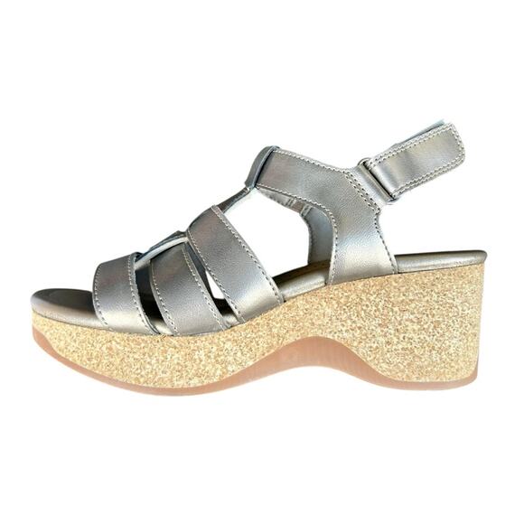 Clarks Chelseah peak wedge sandals in pewter 7.5 - Picture 2 of 9